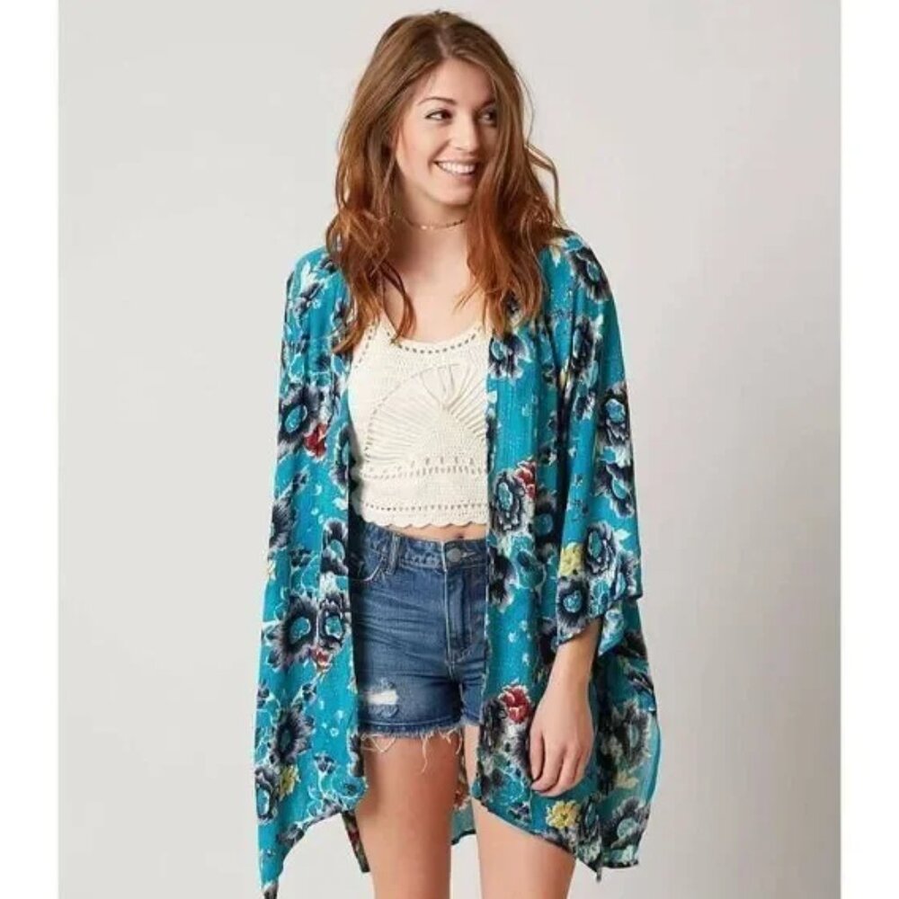 Billabong Tropical Floral Blue Kimono M/L